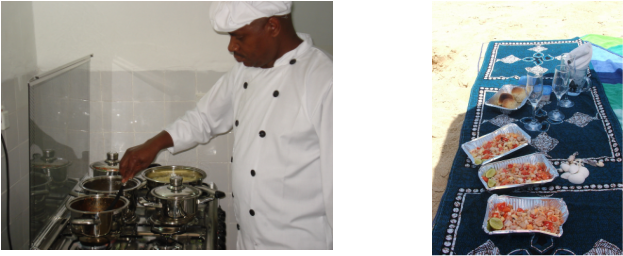 Our chef Juma in charge in the kitchen: cooking up the most delicious meals!