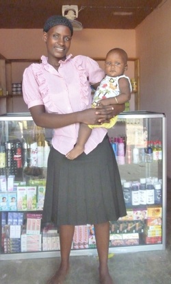 Single mother making a living for herself and her baby in Mlingotini. 
